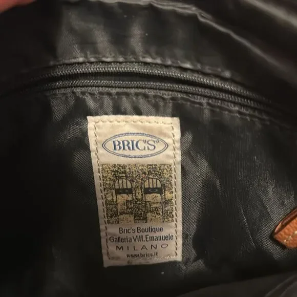 Bric's Milano Black Nylon Leather Trim 5Pocket ZipTop Adjustable Strap Crossbody - Picture 5 of 7